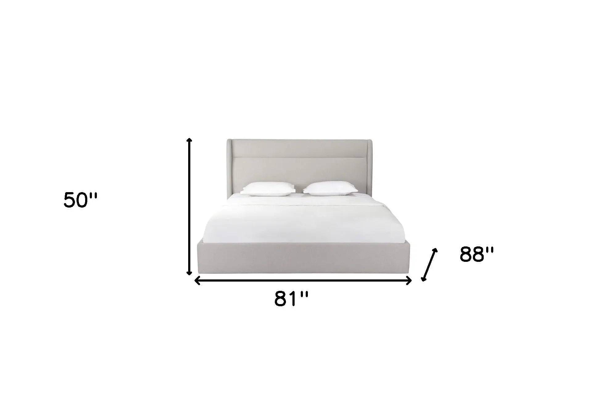 Gray Tufted Linen Blend Upholstered King Bed Frame Homeroots Bed & Bath