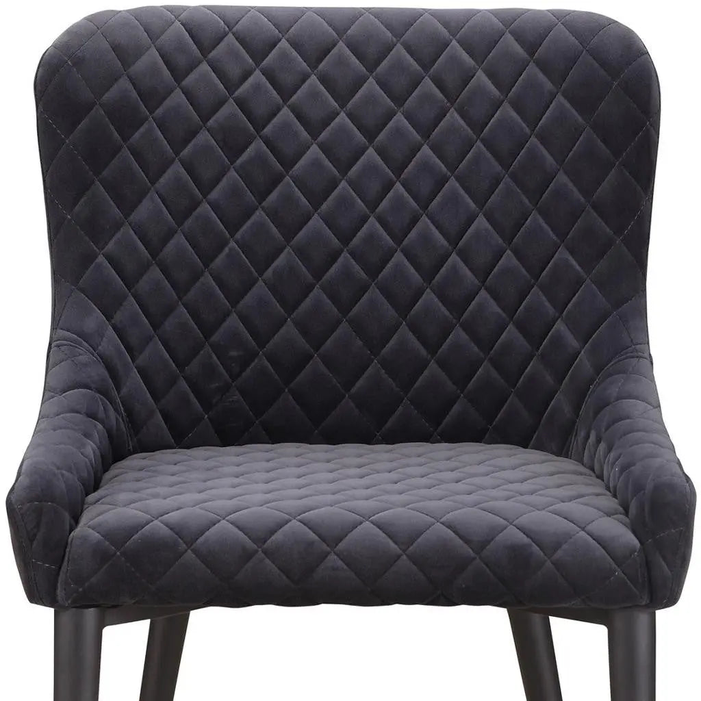 Gray Tufted Velvet Dining Side Chair Homeroots Kitchen & Dining
