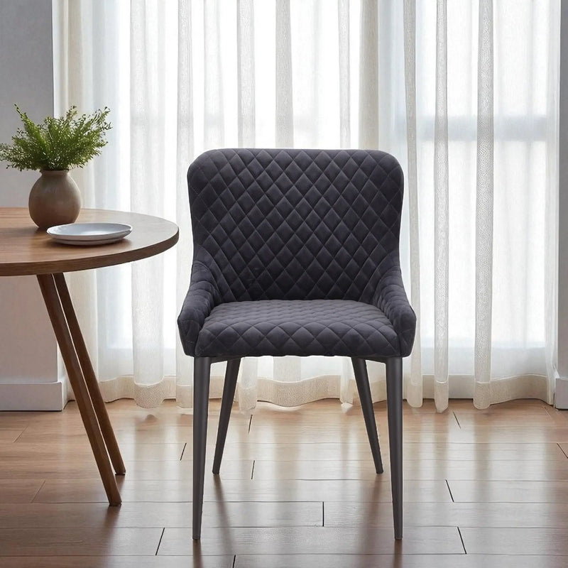 Gray Tufted Velvet Dining Side Chair Homeroots Kitchen & Dining