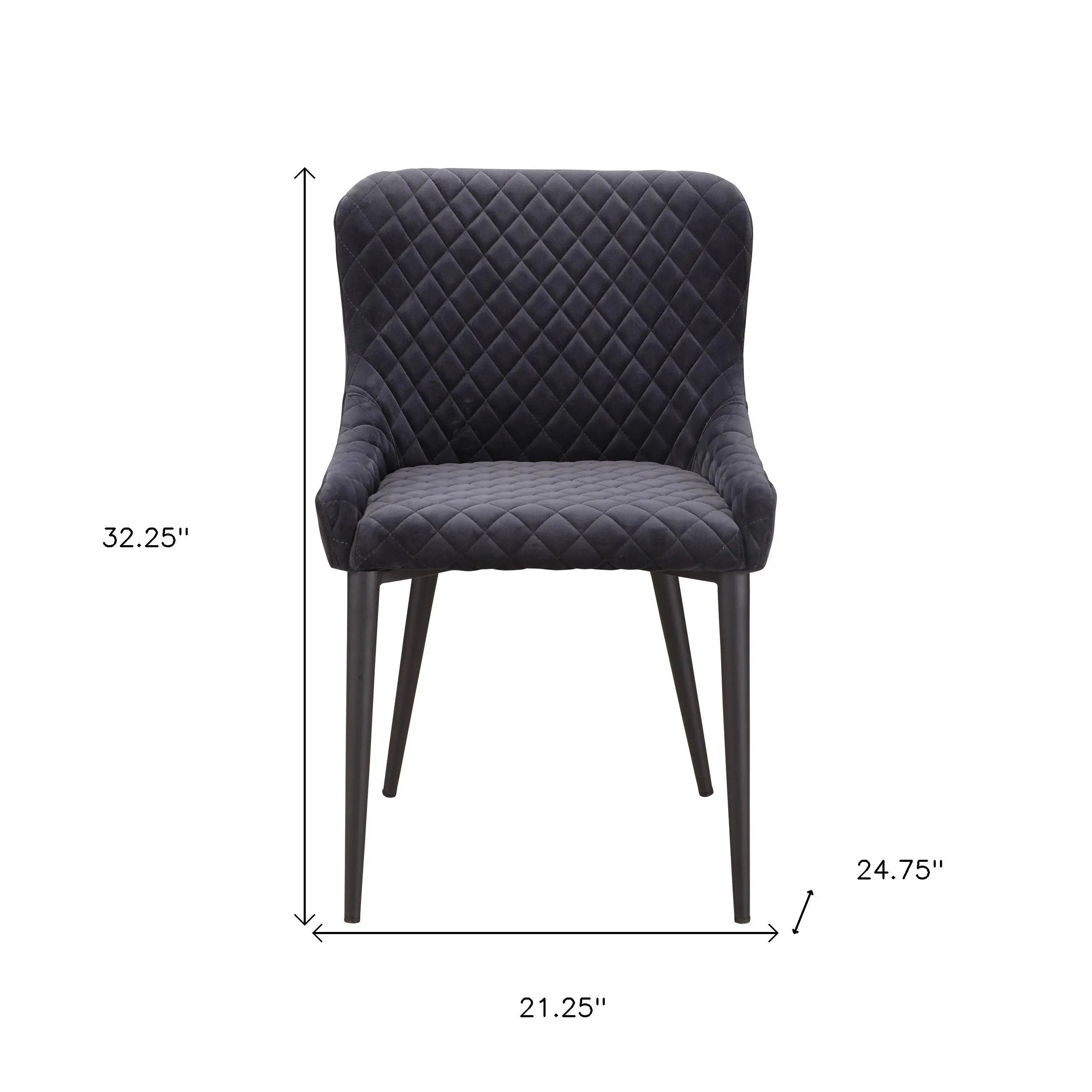 Gray Tufted Velvet Dining Side Chair Homeroots Kitchen & Dining