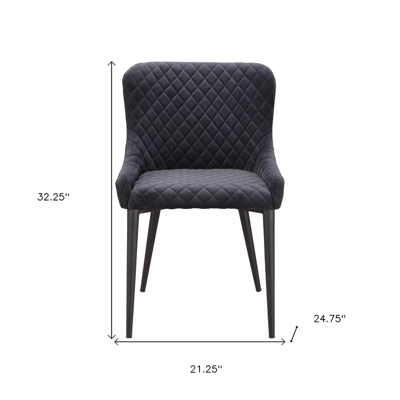 Gray Tufted Velvet Dining Side Chair Homeroots Kitchen & Dining