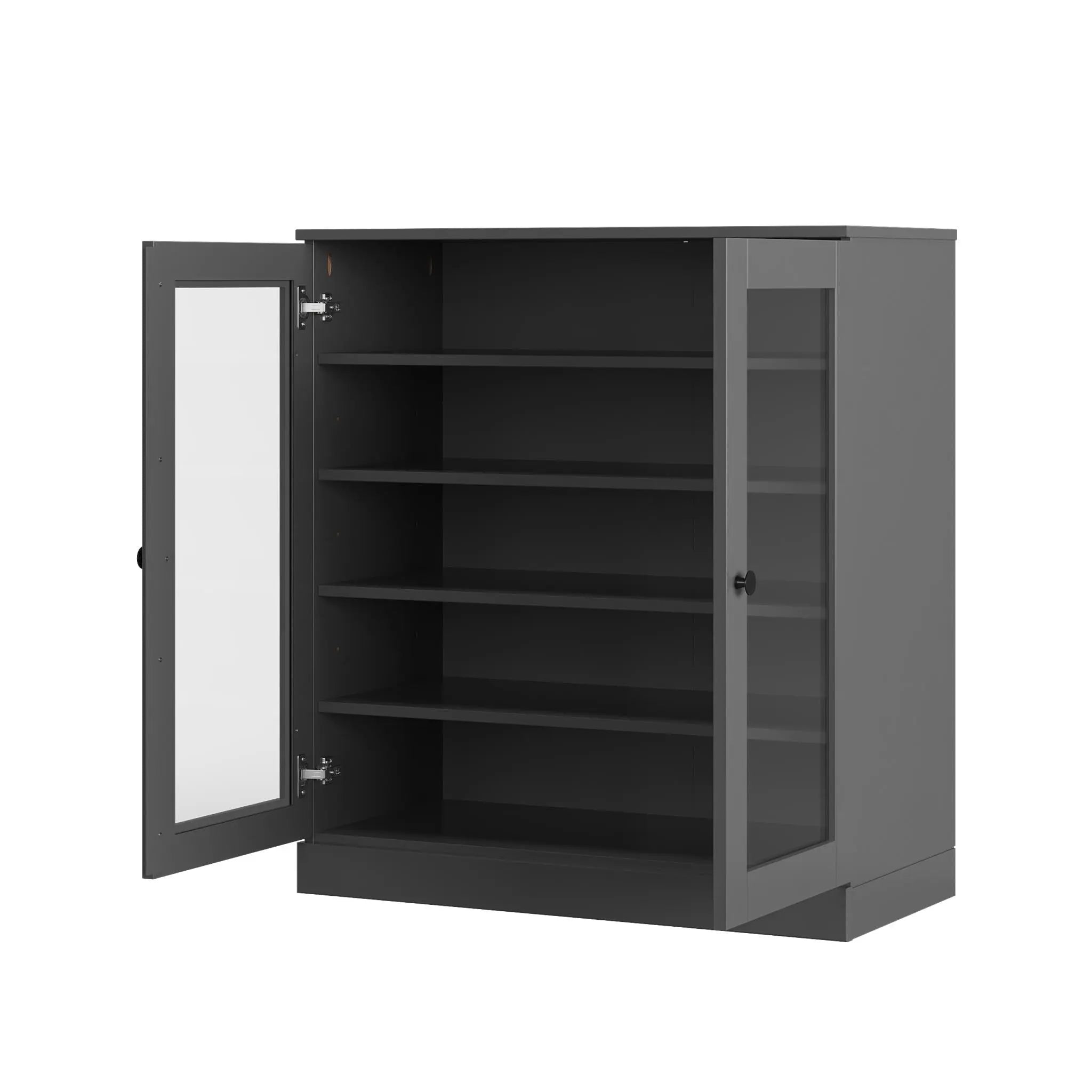 Gray Twenty Pair Solid WoodShoe Storage Cabinet Homeroots Organization