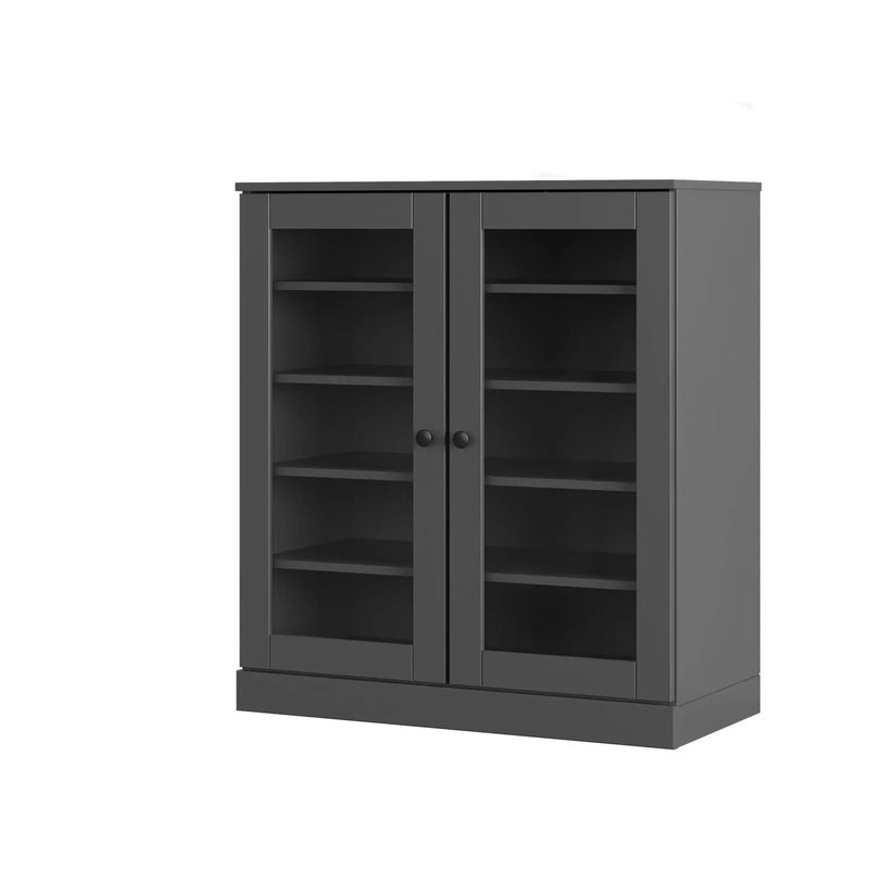 Gray Twenty Pair Solid WoodShoe Storage Cabinet Homeroots Organization