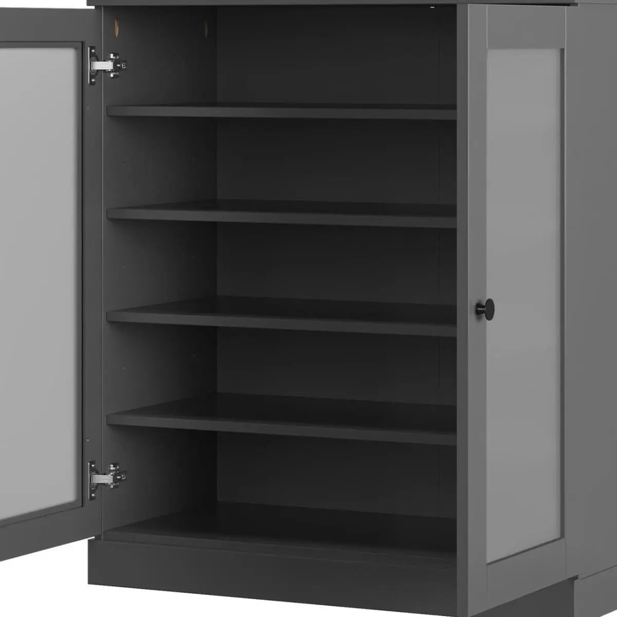 Gray Twenty Pair Solid WoodShoe Storage Cabinet Homeroots Organization