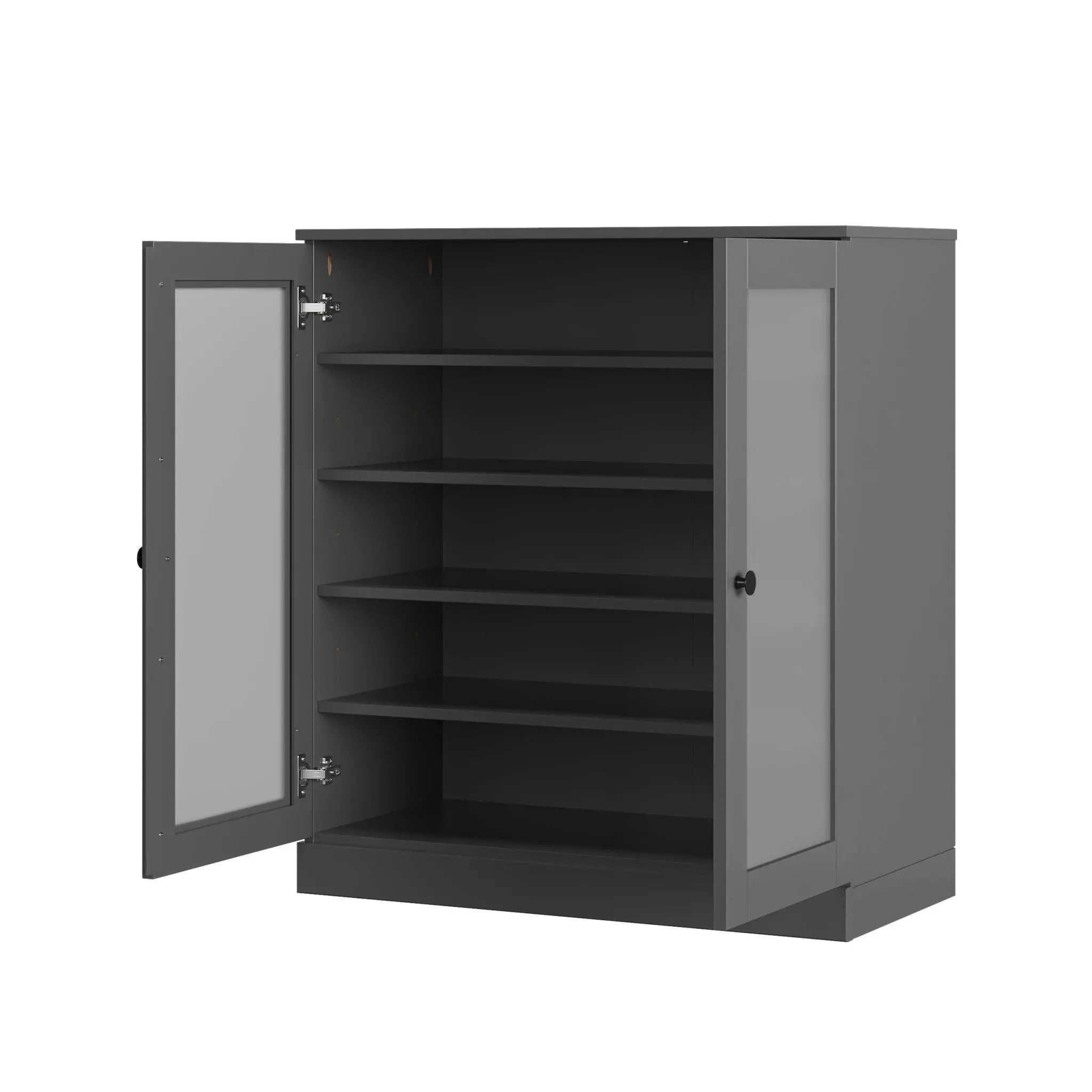 Gray Twenty Pair Solid WoodShoe Storage Cabinet Homeroots Organization