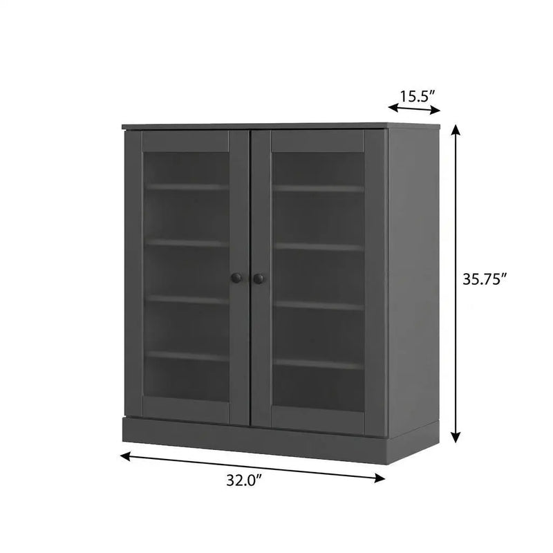 Gray Twenty Pair Solid WoodShoe Storage Cabinet Homeroots Organization