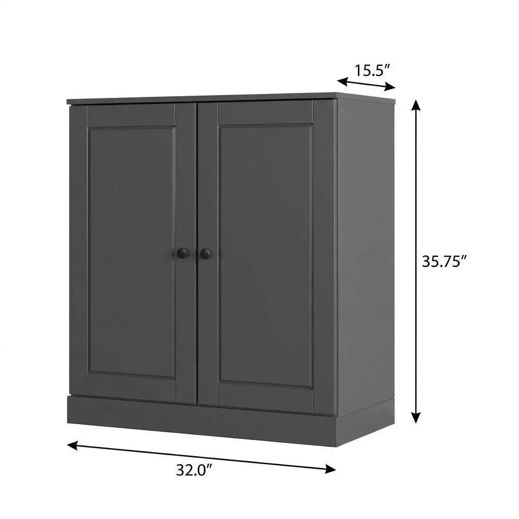 Gray Twenty Pair Solid WoodShoe Storage Cabinet Homeroots Organization