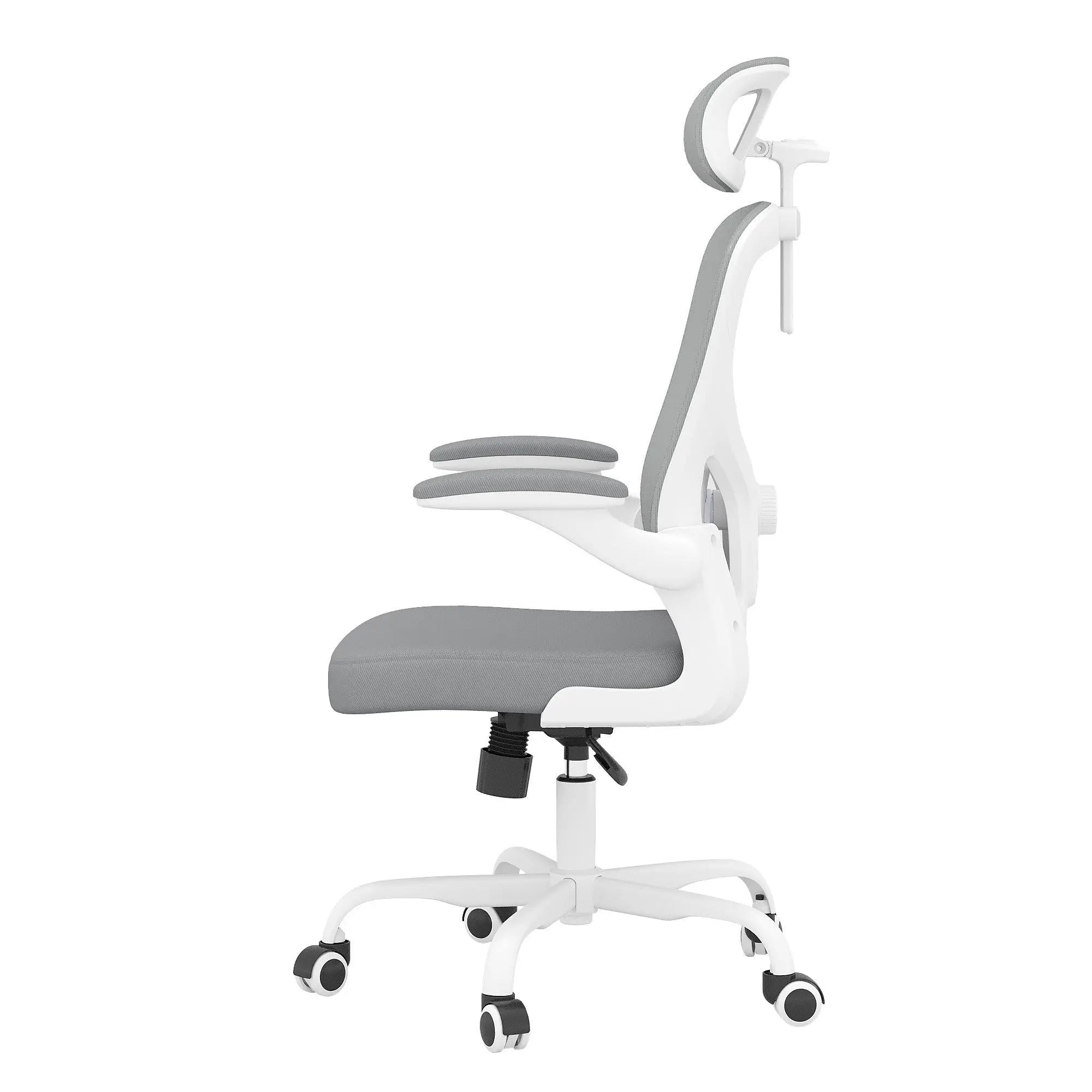 Gray White and Black Adjustable Height Swivel Rolling Office Chair Homeroots Office
