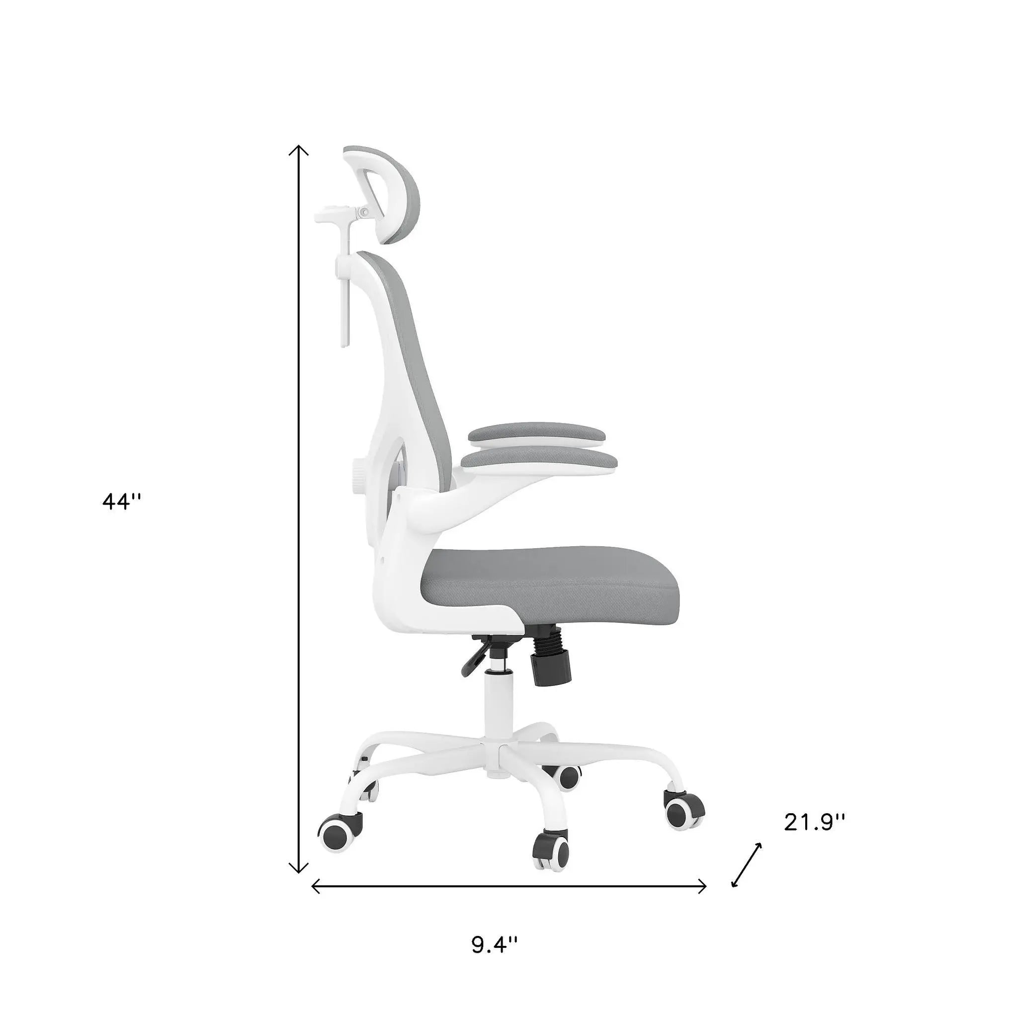 Gray White and Black Adjustable Height Swivel Rolling Office Chair Homeroots Office