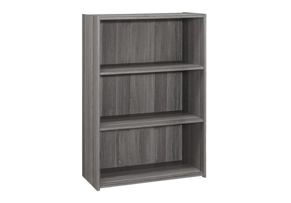 Gray Wood Adjustable Three Tier Bookcase Homeroots Office