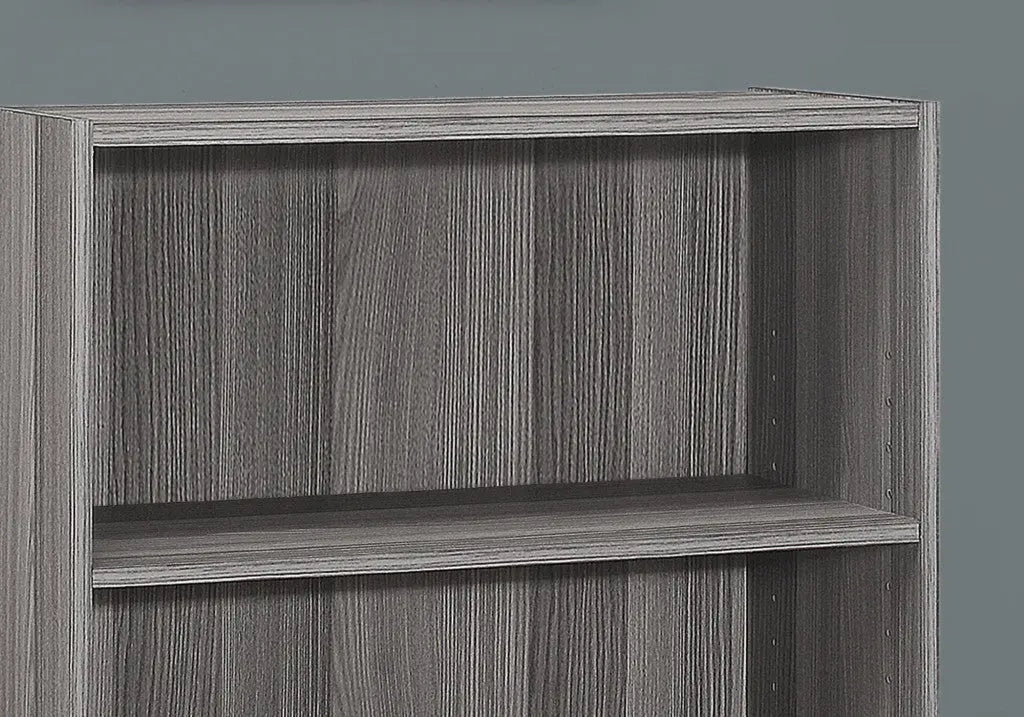 Gray Wood Adjustable Three Tier Bookcase Homeroots Office