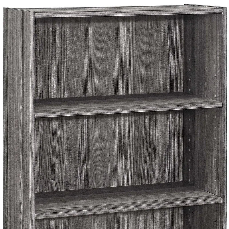 Gray Wood Adjustable Three Tier Bookcase Homeroots Office