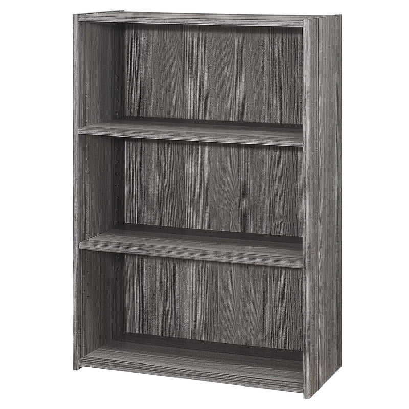 Gray Wood Adjustable Three Tier Bookcase Homeroots Office