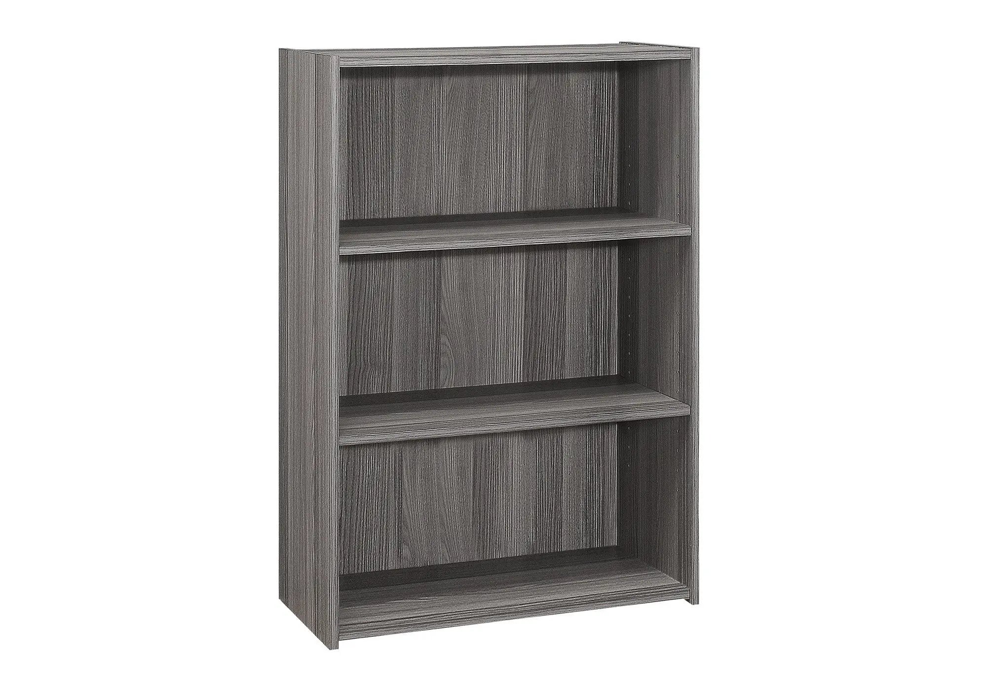 Gray Wood Adjustable Three Tier Bookcase Homeroots Office