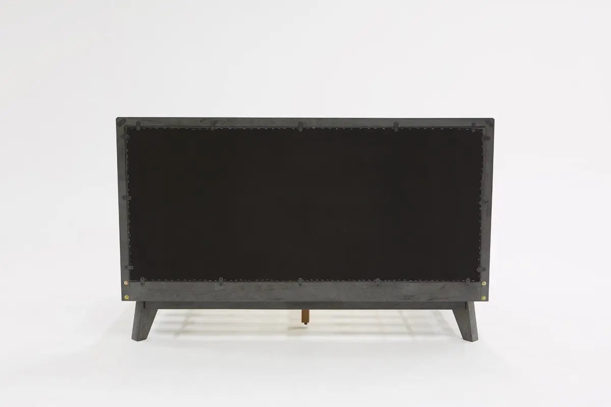 Gray Wood And Linen King Bed Frame Homeroots Bed & Bath