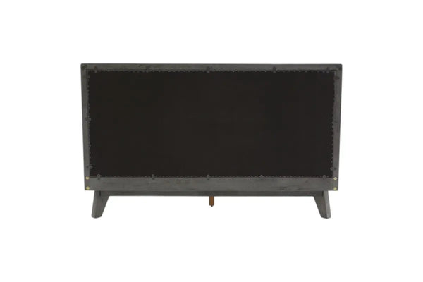 Gray Wood And Linen Queen Bed Frame Homeroots Bed & Bath