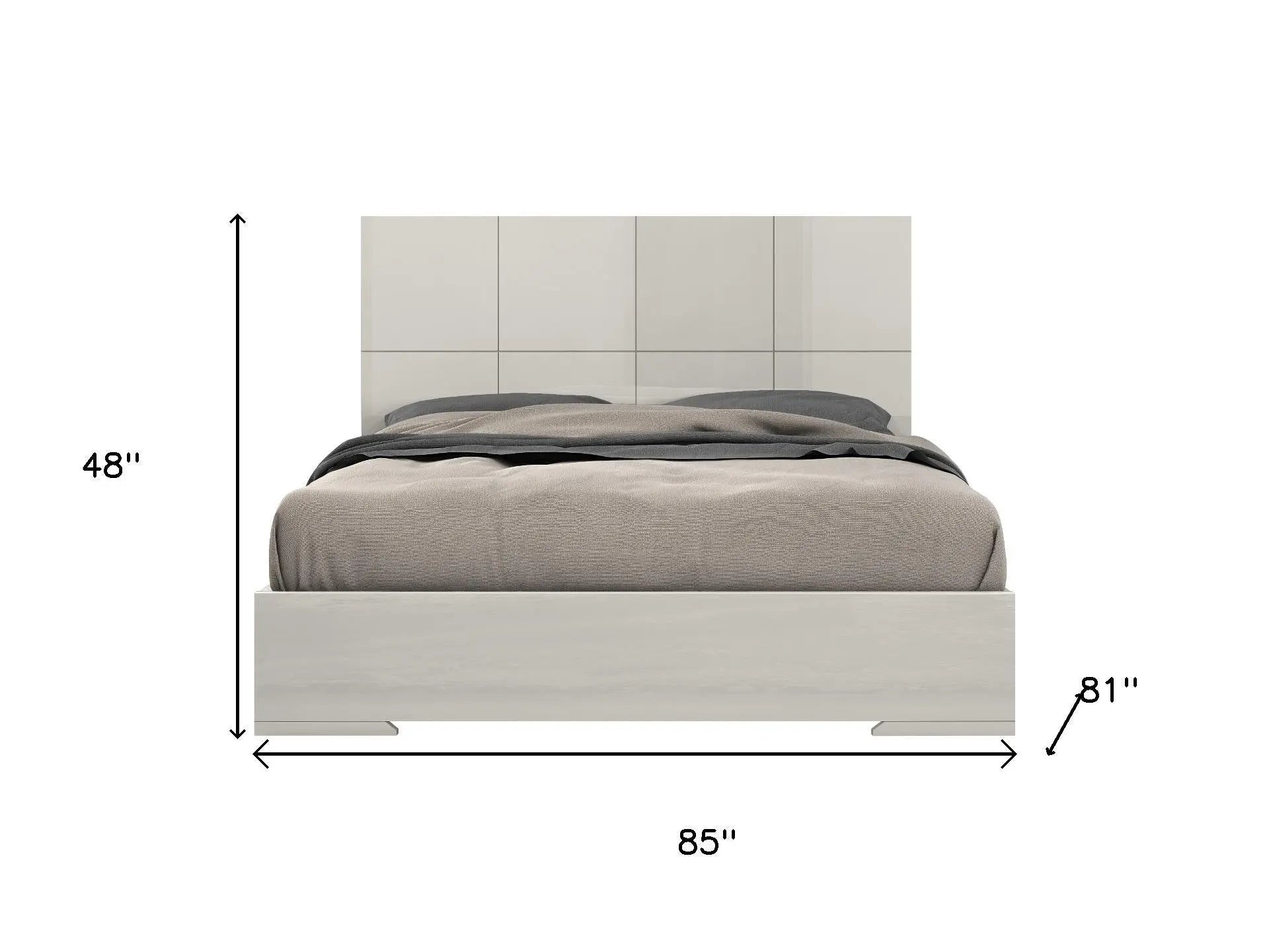 Gray Wood King Bed Frame - GreatEagleInc