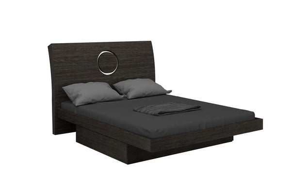 Gray Wood King Bed Frame With Drawer With Drawer Storage Homeroots Bed & Bath