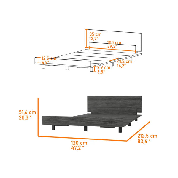Gray Wood Twin Bed Frame Homeroots Bed & Bath