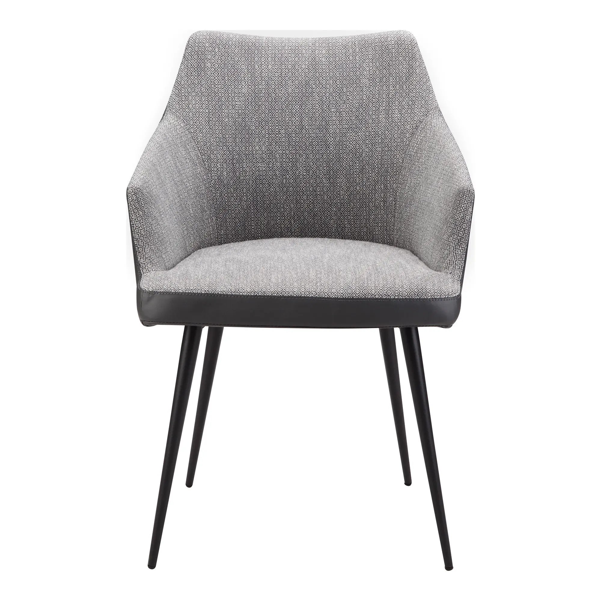 Gray and Black Faux Leather Dining Arm Chair Homeroots Kitchen & Dining