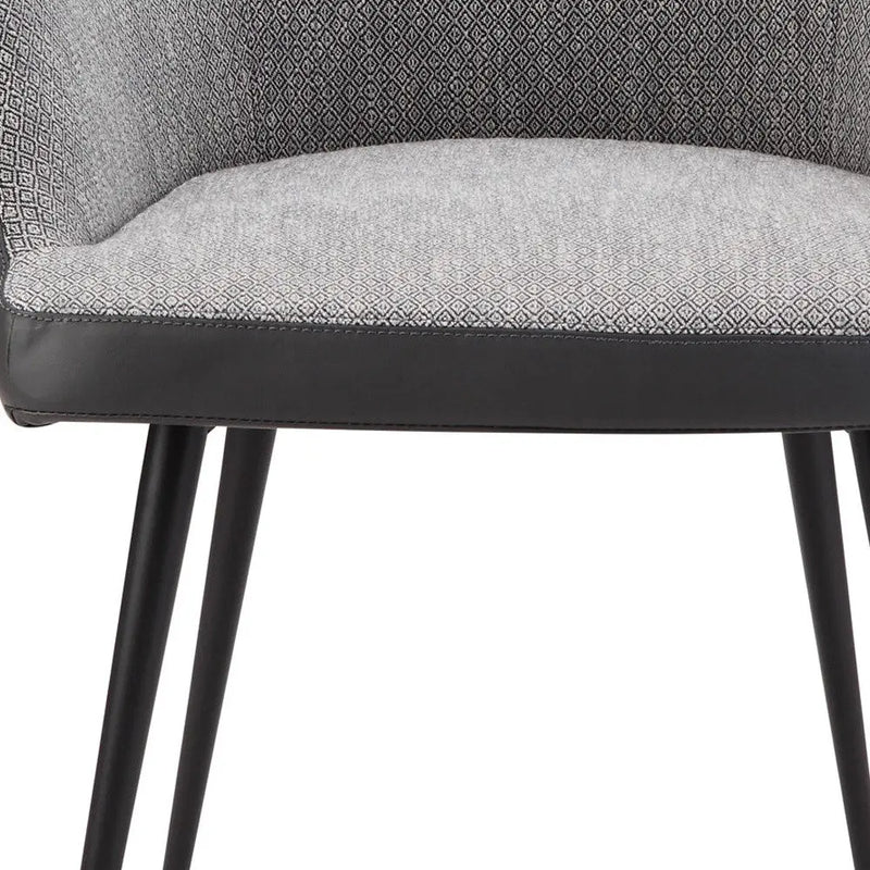 Gray and Black Faux Leather Dining Arm Chair Homeroots Kitchen & Dining