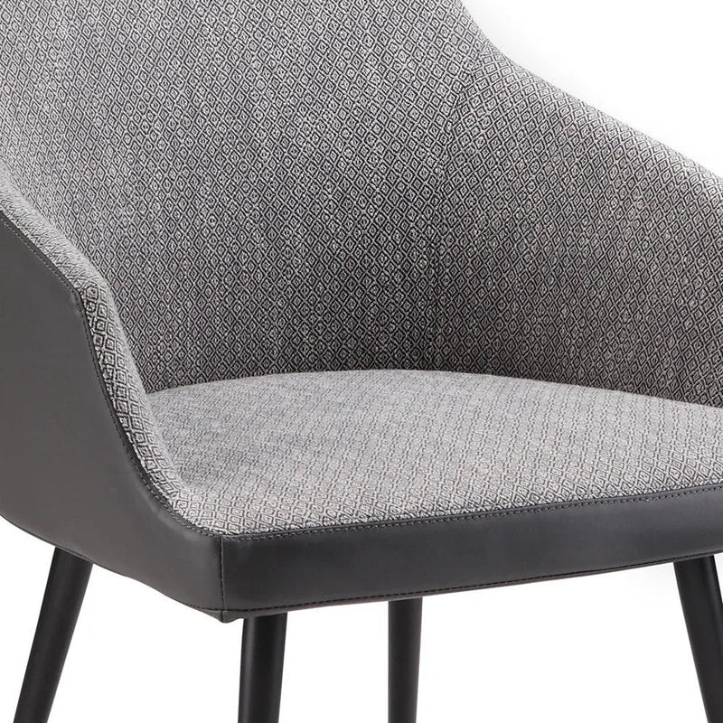 Gray and Black Faux Leather Dining Arm Chair Homeroots Kitchen & Dining