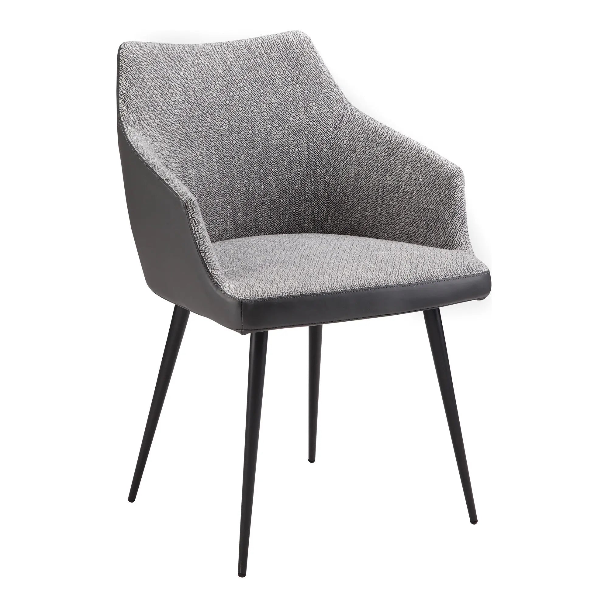 Gray and Black Faux Leather Dining Arm Chair Homeroots Kitchen & Dining