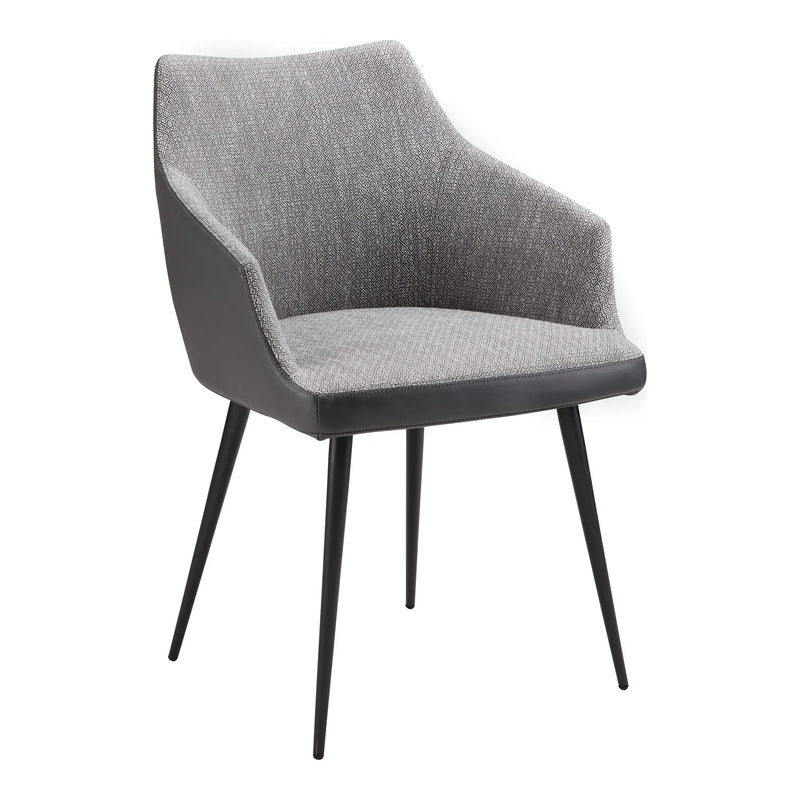 Gray and Black Faux Leather Dining Arm Chair Homeroots Kitchen & Dining