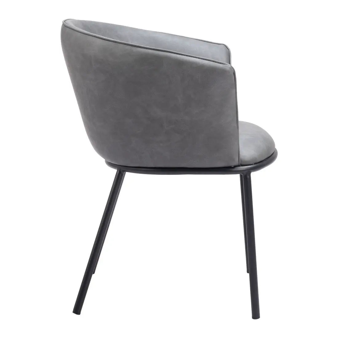 Gray and Black Faux Leather Dining Arm Chair Homeroots Kitchen & Dining