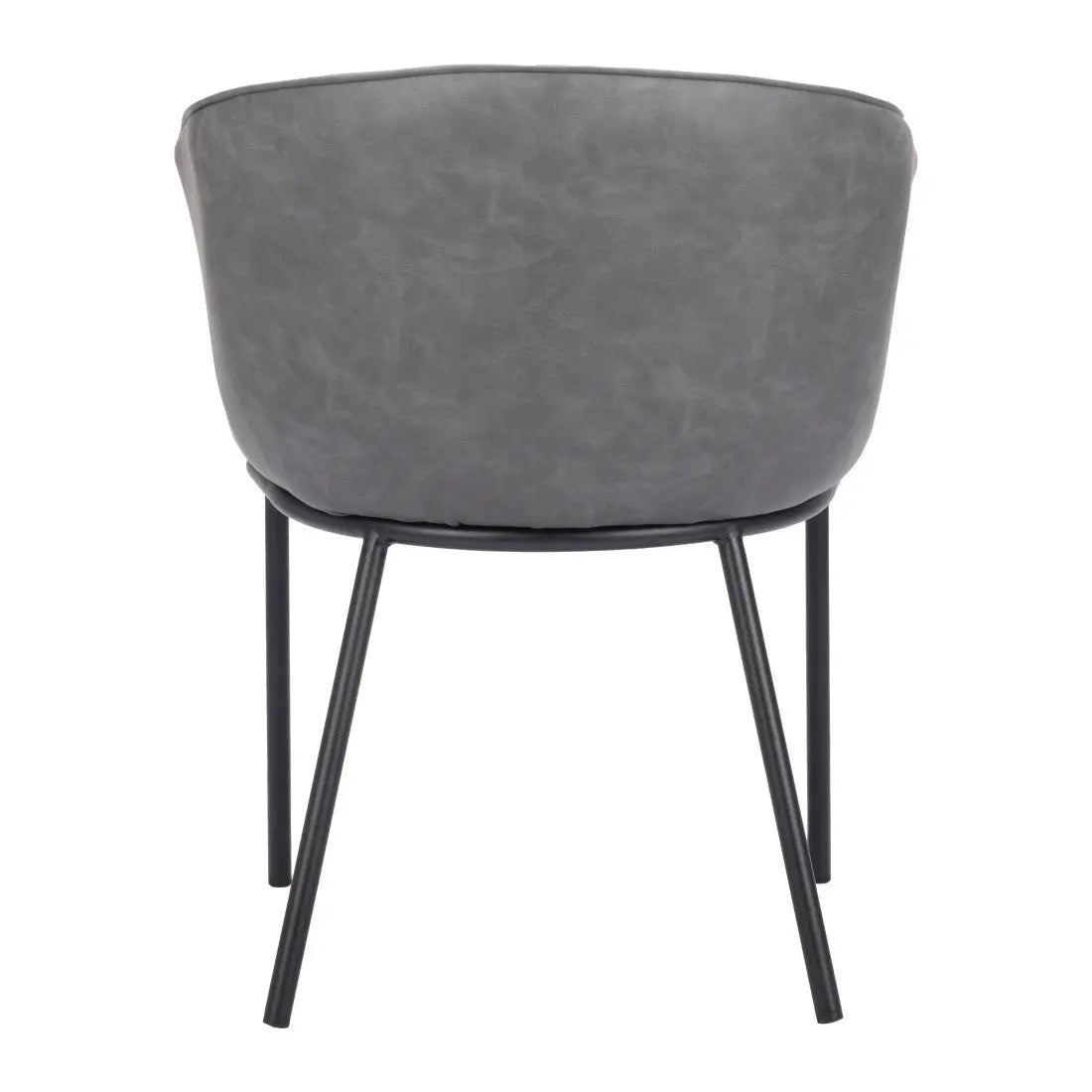Gray and Black Faux Leather Dining Arm Chair Homeroots Kitchen & Dining