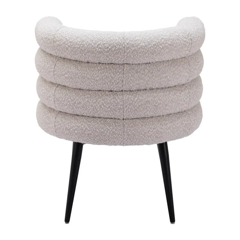Gray and Black Upholstered Faux Fur Slat Back Dining Arm Chair - GreatEagleInc