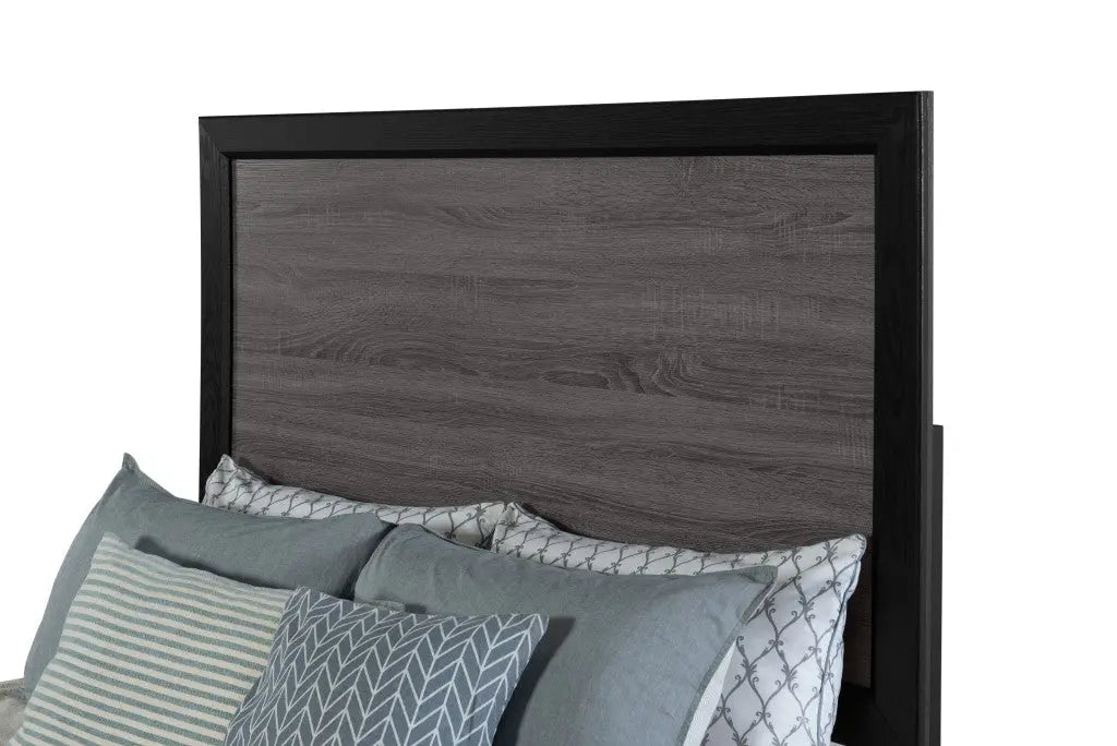 Gray and Black Wood King Bed Frame Homeroots Bed & Bath