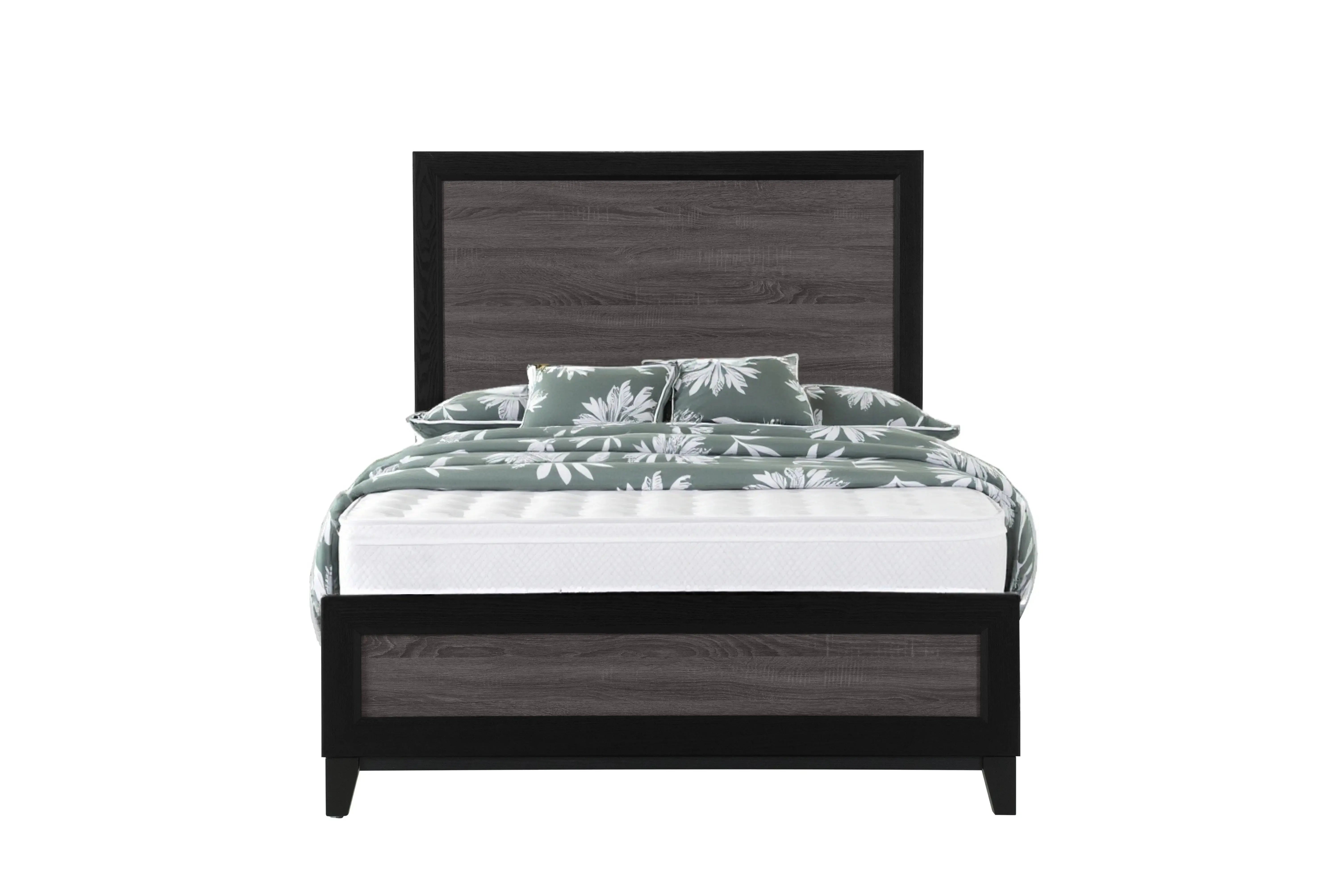 Gray and Black Wood King Bed Frame Homeroots Bed & Bath