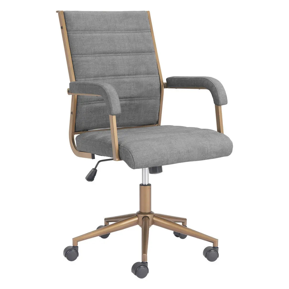 Gray and Bronze Adjustable Height Swivel Rolling Office Chair Homeroots Office