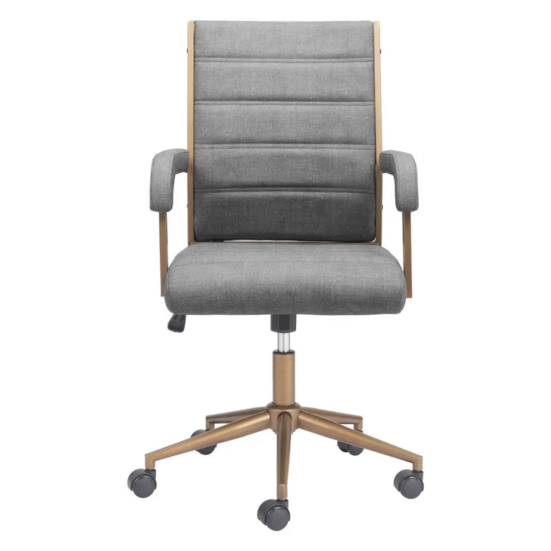 Gray and Bronze Adjustable Height Swivel Rolling Office Chair Homeroots Office