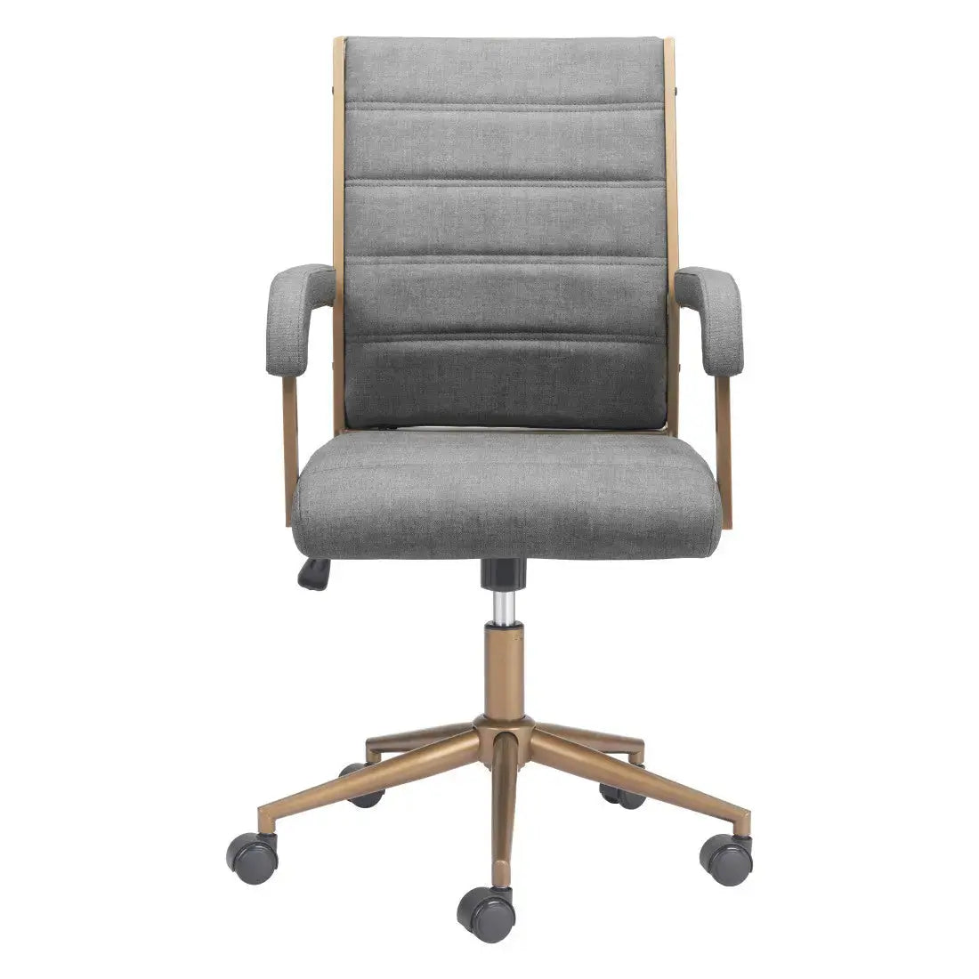 Gray and Bronze Adjustable Height Swivel Rolling Office Chair Homeroots Office