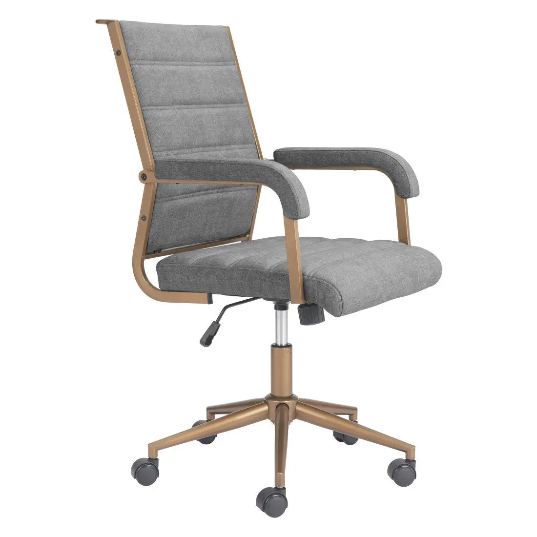 Gray and Bronze Adjustable Height Swivel Rolling Office Chair Homeroots Office