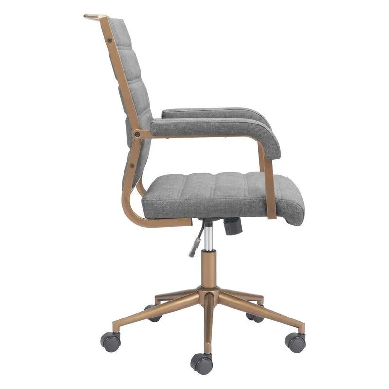 Gray and Bronze Adjustable Height Swivel Rolling Office Chair Homeroots Office