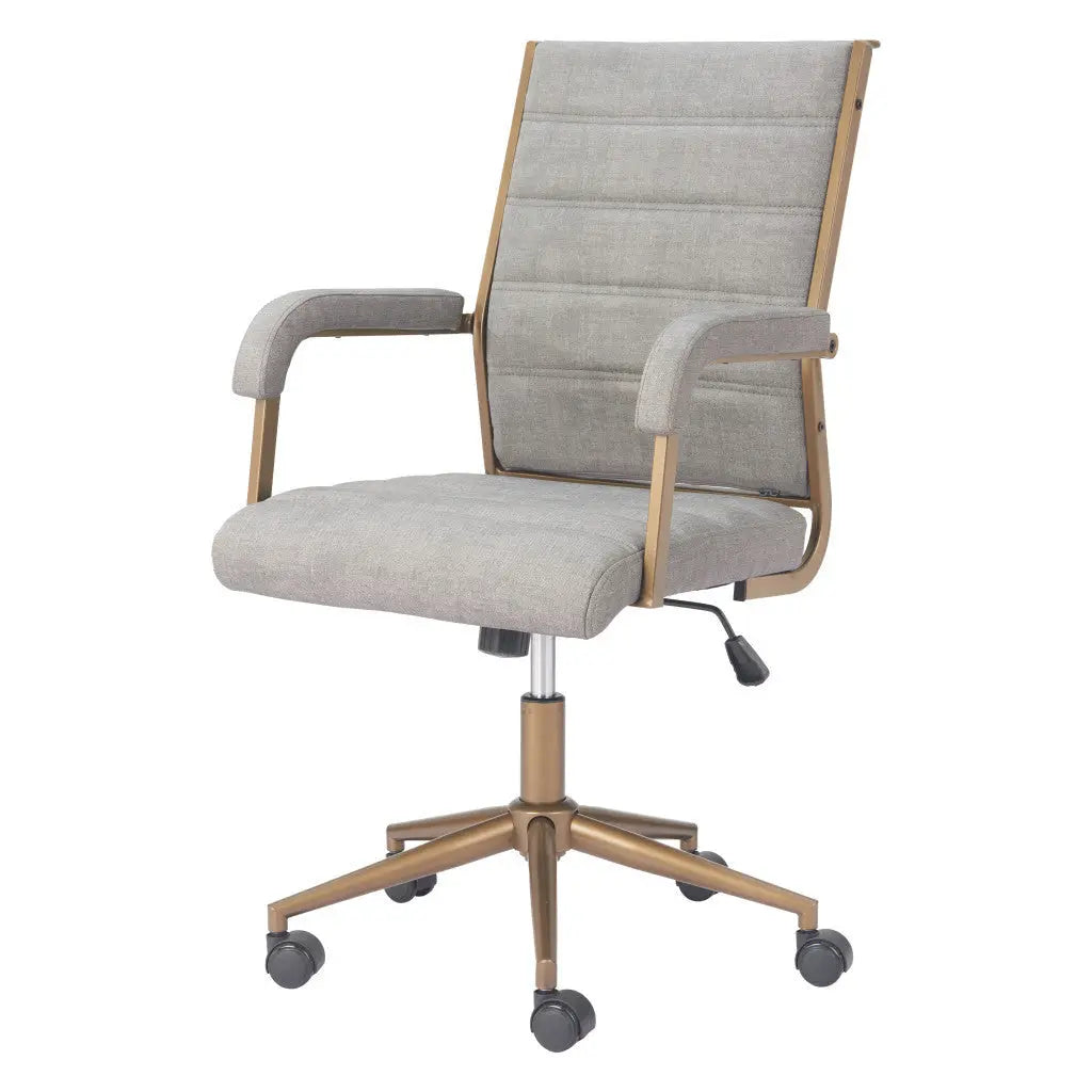 Gray and Bronze Adjustable Height Swivel Rolling Office Chair Homeroots Office
