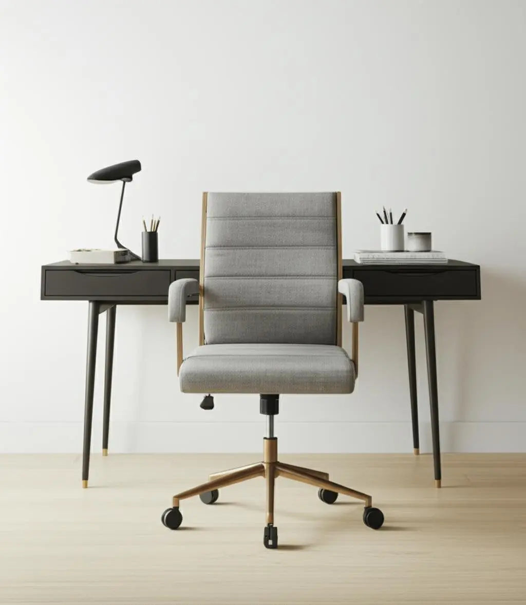 Gray and Bronze Adjustable Height Swivel Rolling Office Chair Homeroots Office