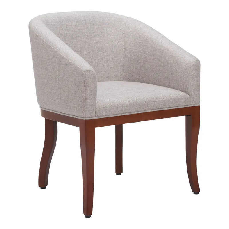 Gray and Brown Upholstered Fabric Dining Arm Chair - GreatEagleInc