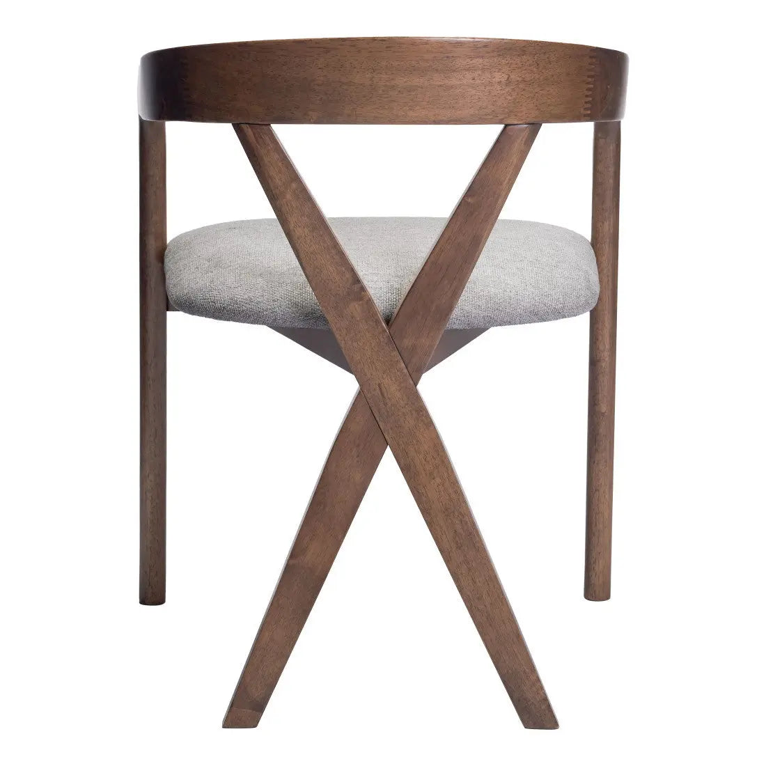 Gray and Brown Upholstery Open Back Dining Arm Chair Homeroots Kitchen & Dining