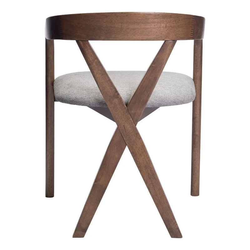 Gray and Brown Upholstery Open Back Dining Arm Chair Homeroots Kitchen & Dining