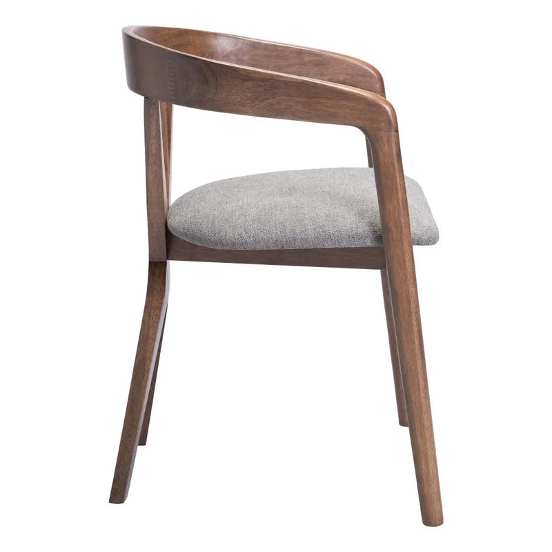 Gray and Brown Upholstery Open Back Dining Arm Chair Homeroots Kitchen & Dining