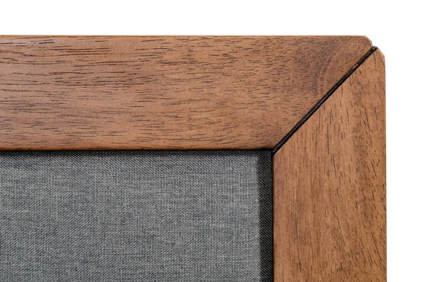 Gray and Brown Wood And Linen California King Bed Frame Homeroots Bed & Bath