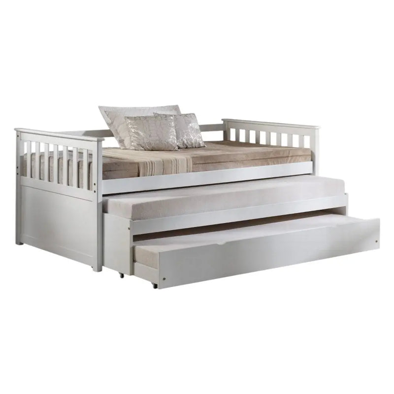 Gray and Brown Wood Twin Bed Frame With Trundle Homeroots