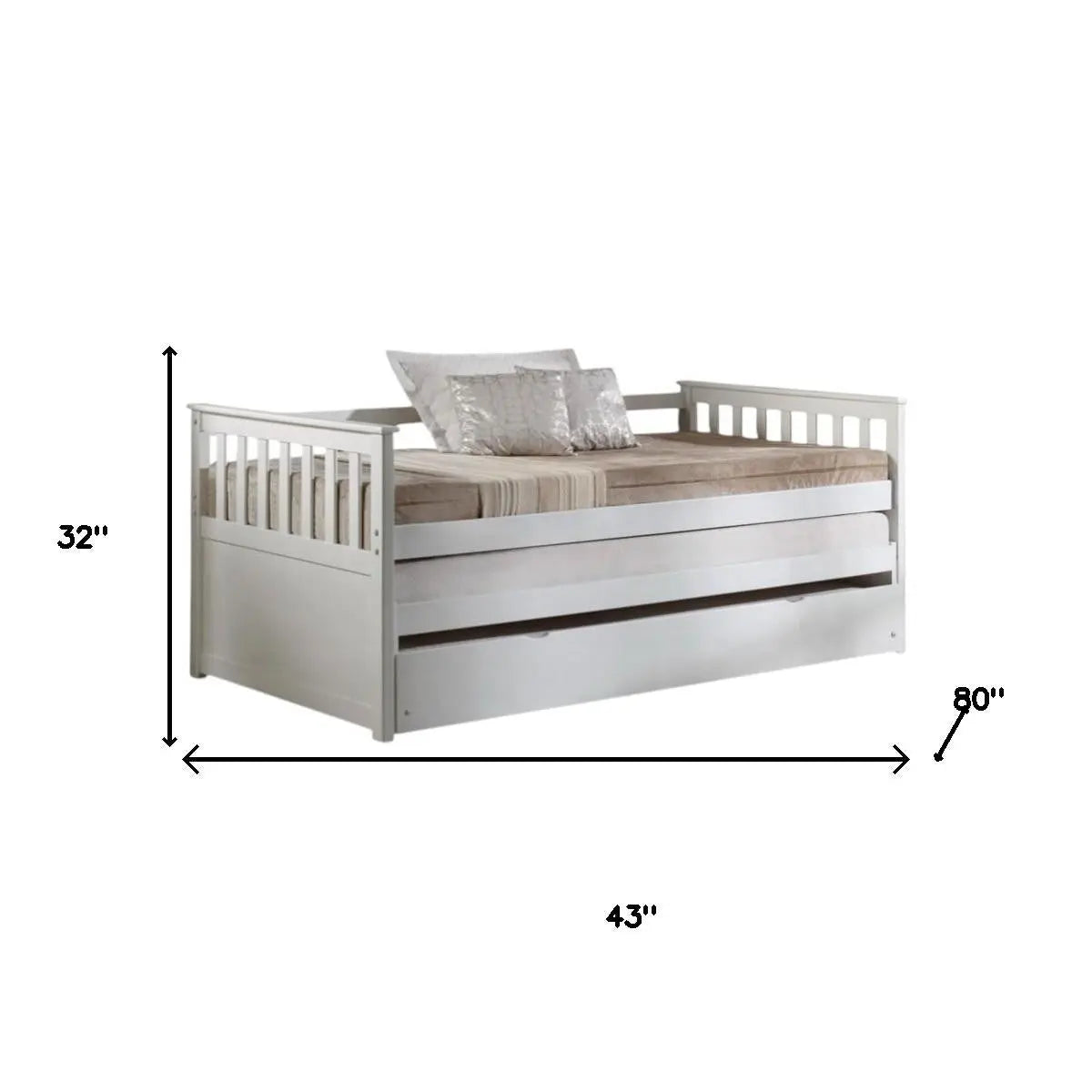 Gray and Brown Wood Twin Bed Frame With Trundle Homeroots