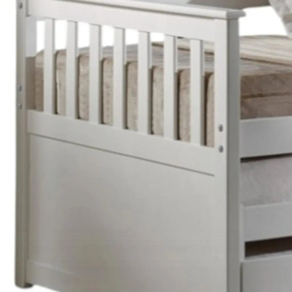 Gray and Brown Wood Twin Bed Frame With Trundle Homeroots