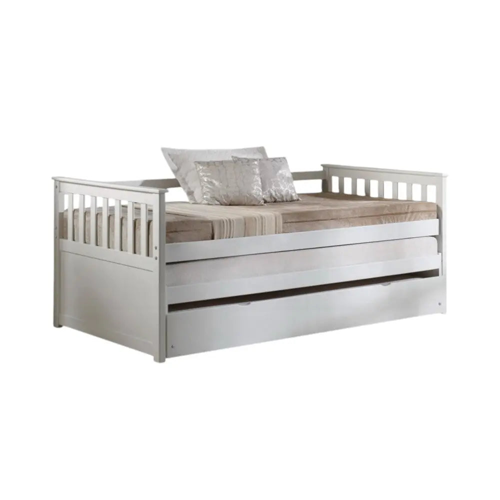 Gray and Brown Wood Twin Bed Frame With Trundle Homeroots
