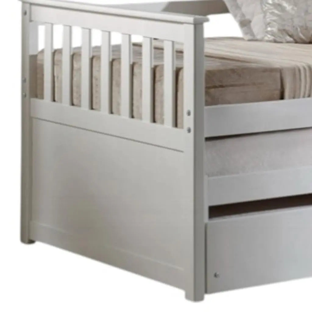 Gray and Brown Wood Twin Bed Frame With Trundle Homeroots